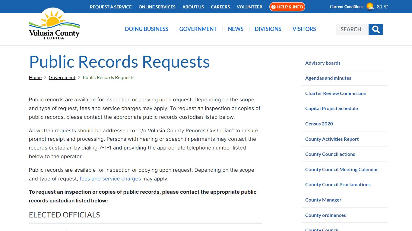 Public Records Requests - Volusia County, Florida